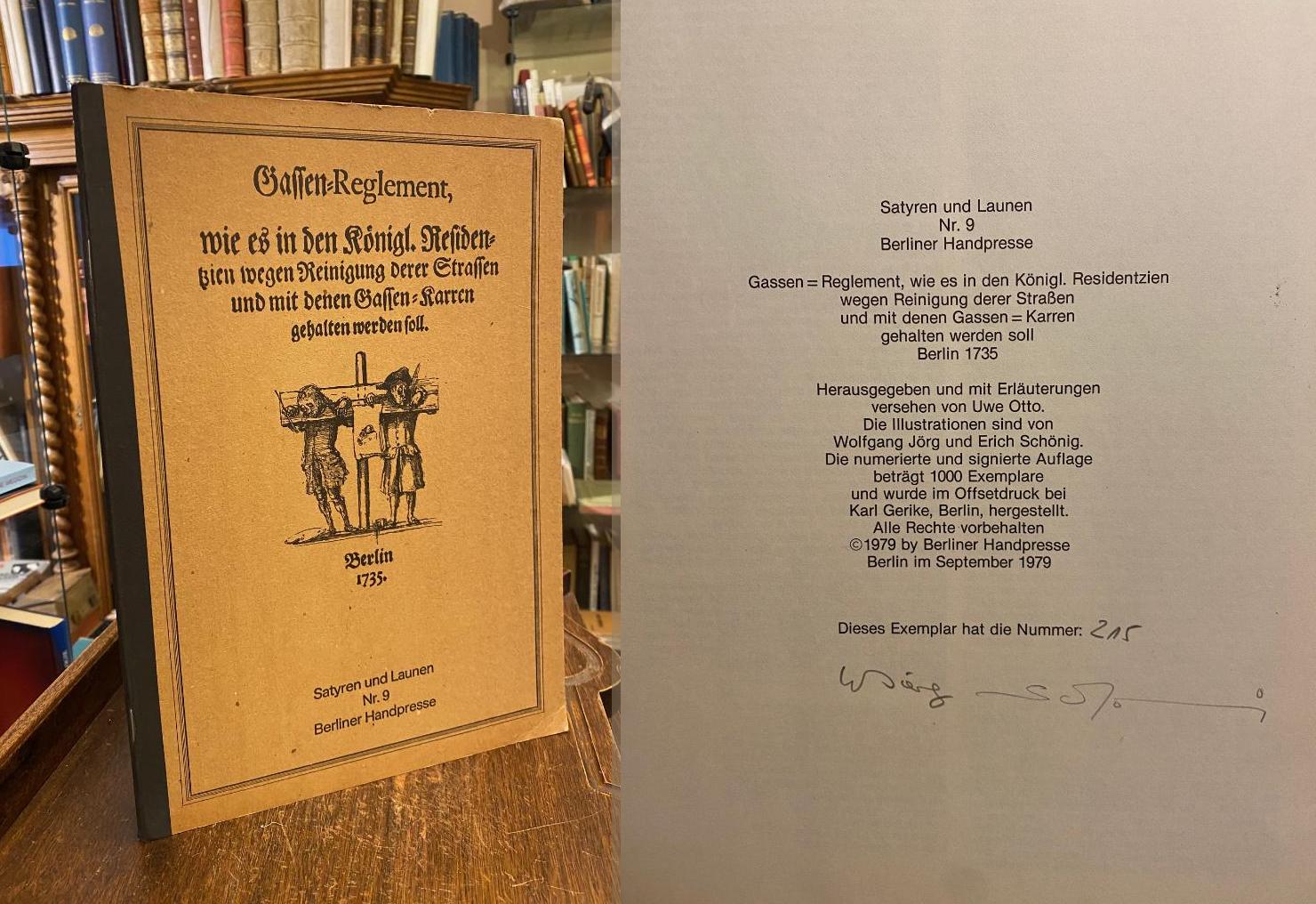 Gassen-Reglement, wie es in den Königl. Residentzien wegen Reinigung derer Stras